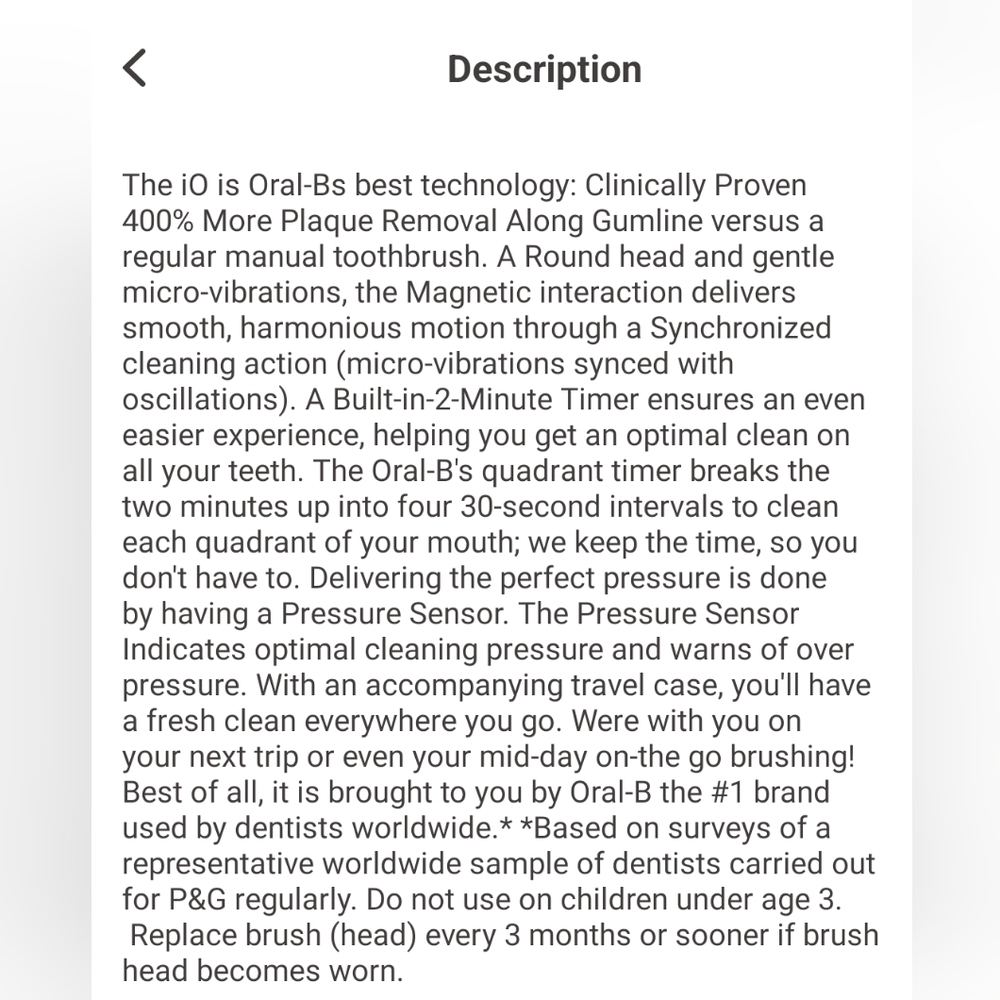 Oral-B iO series 3 rechargeable toothbrush - Picture 2 of 3